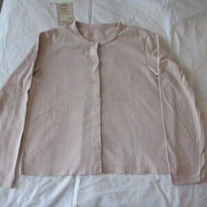 MUJI Heavyweight Jersey cardigan, Light pink Sz L with tags